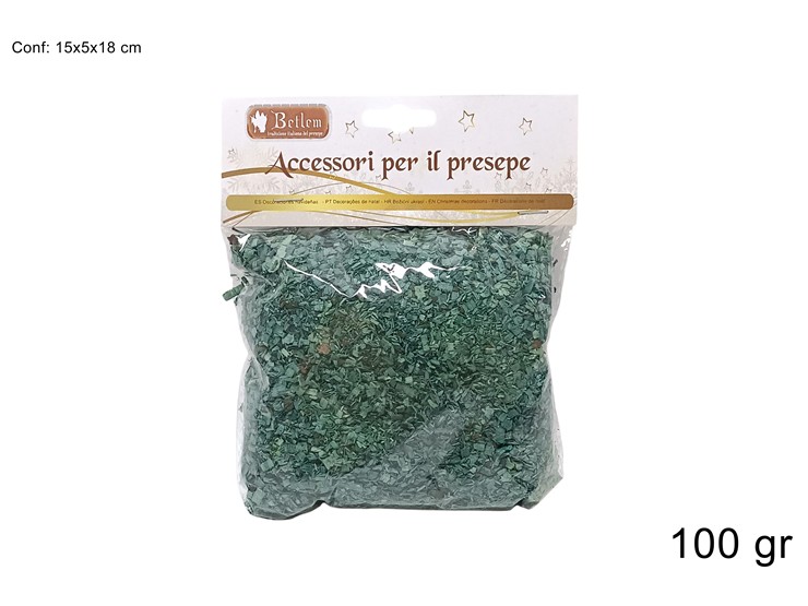 POLVERE/SABBIA LEGNO VERDE Gr.100 DXQ23- - Natale > Nativita Accessori > Trucioli E Vari - Ingrosso B2B Magazzini Scatigna