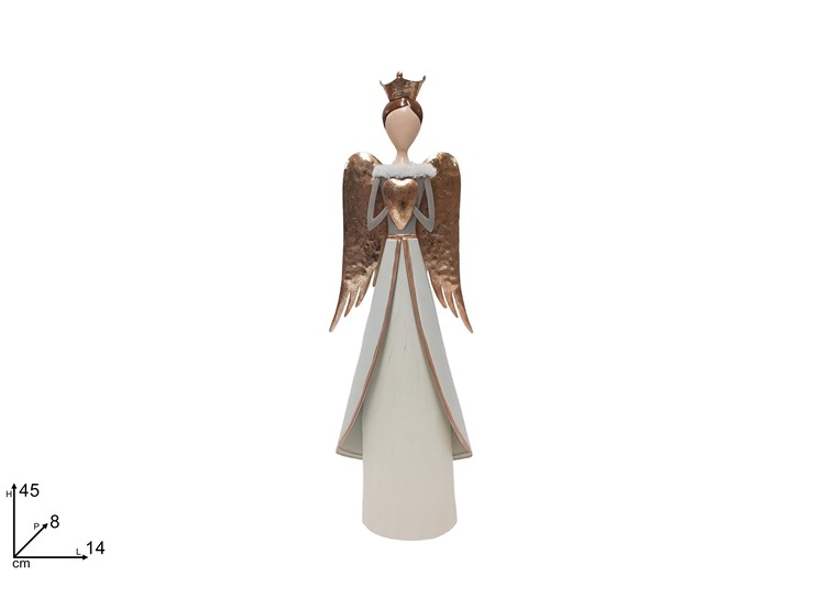 ANGELO IN LATTA C/DECORI ORO Cm45 020426 - Natale > Decorazioni Da Interno > Personaggi - Ingrosso B2B Magazzini Scatigna
