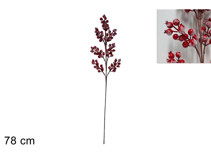STELO BACCHE INNEVATE Cm.78 XY2020-072 - Natale > Bacche E Fiori > Spilloni Bacche - Ingrosso B2B Magazzini Scatigna