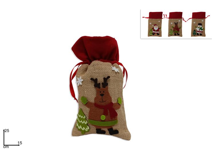 SACCO JUTA C/VELL.SOGG.NAT.ASS.2515 242 - Confezionamento > Sacchi E Sacchetti > Natale - Ingrosso B2B Magazzini Scatigna