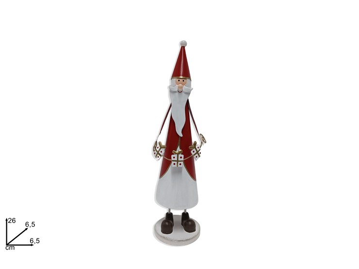 BABBO NATALE IN LATTA Cm.26 XY2210165-1D - Natale > Decorazioni Da Interno > Latta - Ingrosso B2B Magazzini Scatigna