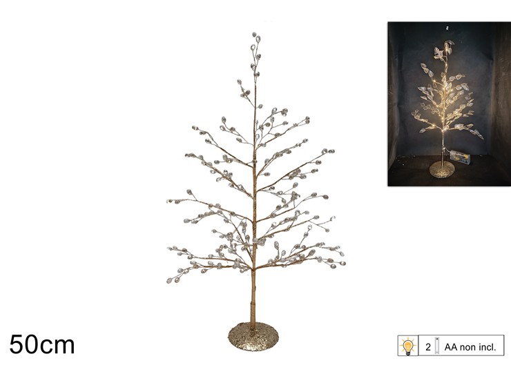 ALBERO DIAMANTI ORO Cm.50 SA23642-1CH - Natale > Decorazioni Da Interno > Alberelli Arredo - Ingrosso B2B Magazzini Scatigna
