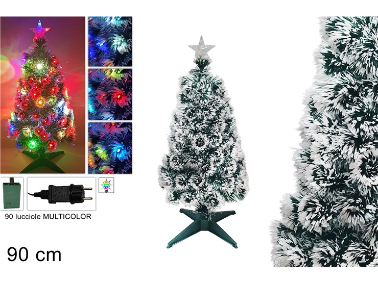 ALBERO FIBRA OTTICA Cm90 MULTICOLOR 1901 - Natale > Alberi > Fibra Ottica - Ingrosso B2B Magazzini Scatigna