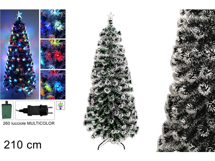 ALBERO FIBRA OTTICA Cm210 MULTICOLOR 190 - Natale > Alberi > Fibra Ottica - Ingrosso B2B Magazzini Scatigna