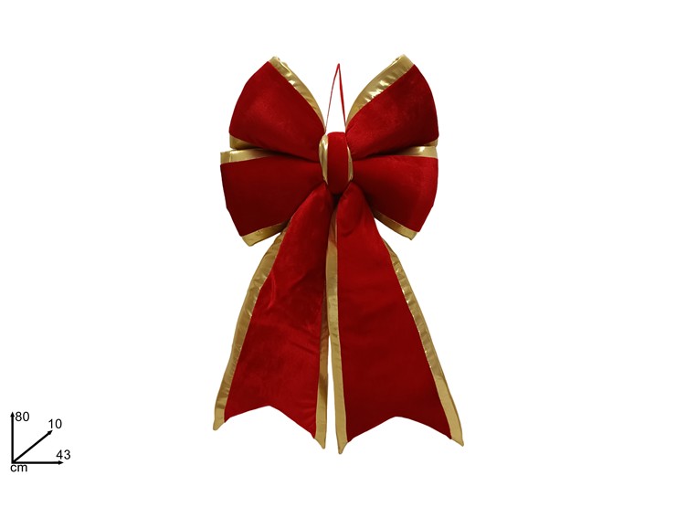 FIOCCO VELL.ROSSO C/BORDO ORO Cm.80 4A07 - Natale > Fiocchi > Rossi - Ingrosso B2B Magazzini Scatigna