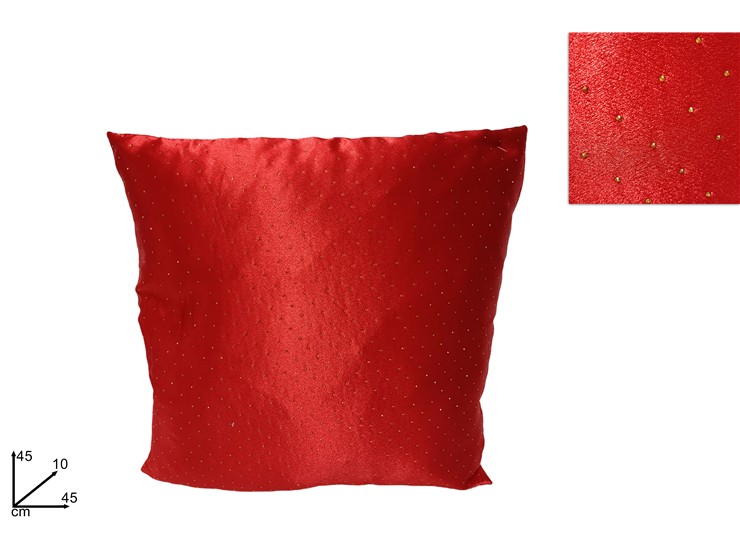 CUSCINO VELL.ROSSO C/DIAM.ORO4545 99284 - Natale > Casa Arredo > Accessori Tessuto - Ingrosso B2B Magazzini Scatigna