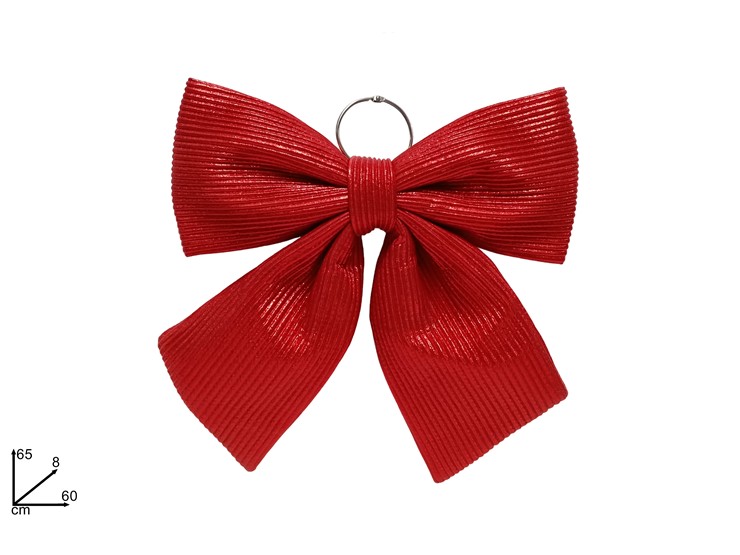 FIOCCO TESS.RIGATO ROSSO Cm.60 076H-44 - Natale > Fiocchi > Rossi - Ingrosso B2B Magazzini Scatigna