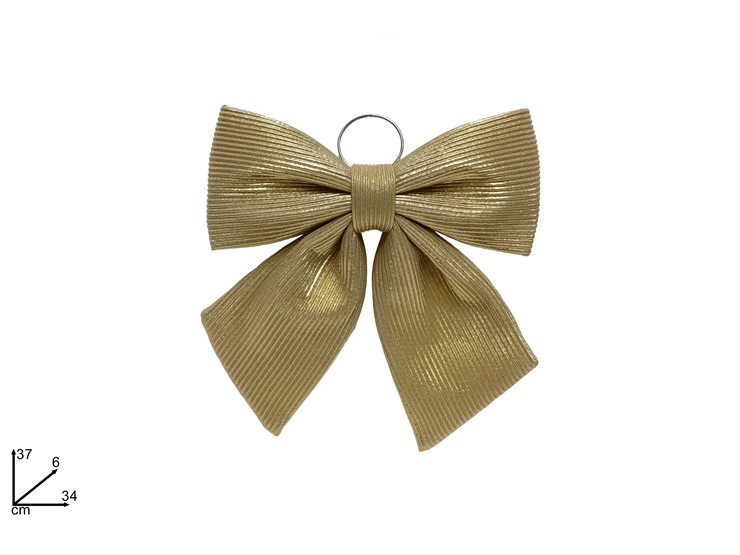 FIOCCO TESS.RIGATO ORO Cm.34 077H-34 - Natale > Fiocchi > Oro - Ingrosso B2B Magazzini Scatigna