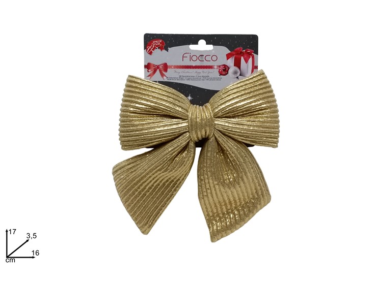 FIOCCO TESS.RIGATO ORO Cm.16 077H-16 - Natale > Fiocchi > Oro - Ingrosso B2B Magazzini Scatigna
