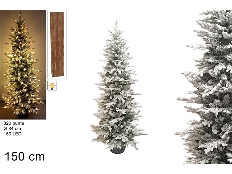 ALBERO INNEVATO PVC Cm150 320PUNTE 150L - Natale > Alberi > Innevati - Ingrosso B2B Magazzini Scatigna