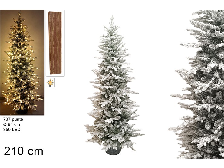 ALBERO INNEVATO PVC Cm210 737PUNTE 350LE - Natale > Alberi > Innevati - Ingrosso B2B Magazzini Scatigna