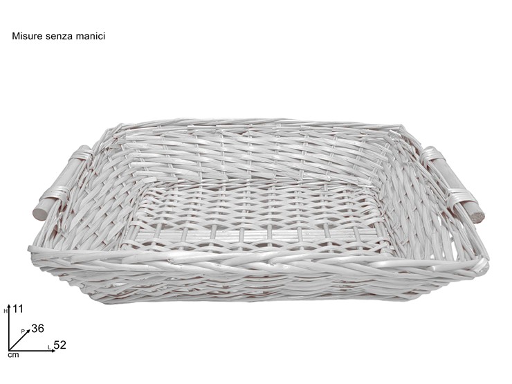 CESTA RETTANG.BIANCA Cm.5237 LQ231110-5 - Confezionamento > Ceste Vimini > Grandi - Ingrosso B2B Magazzini Scatigna