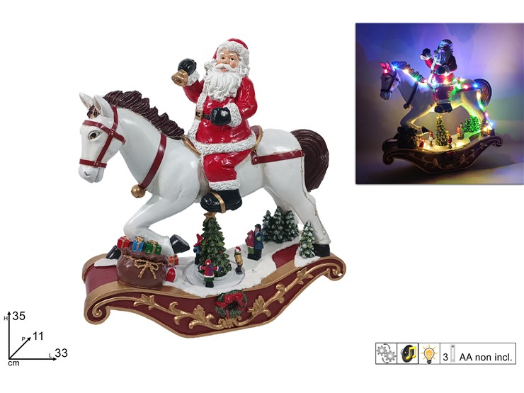 CAVALLO DOND.BABBO NAT.SCEN.NATAL.24075M - Natale > Giostrine > Batteria - Ingrosso B2B Magazzini Scatigna