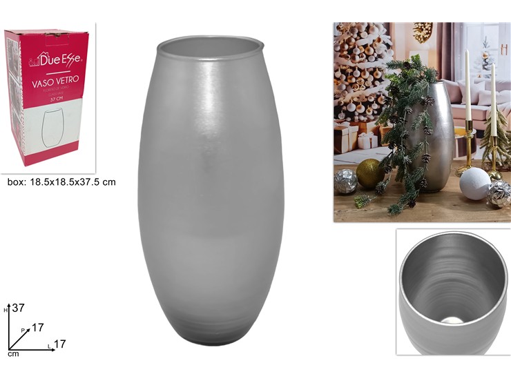VASO VETRO SILVER Cm.37 AMARYLLIS - Natale > Casa Arredo > Vasi - Ingrosso B2B Magazzini Scatigna