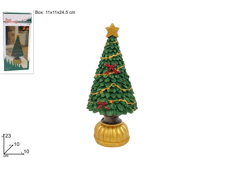 ALBERO C/DECORI ORO Cm.23 QX23102 - Natale > Decorazioni Da Interno > Alberelli Arredo - Ingrosso B2B Magazzini Scatigna