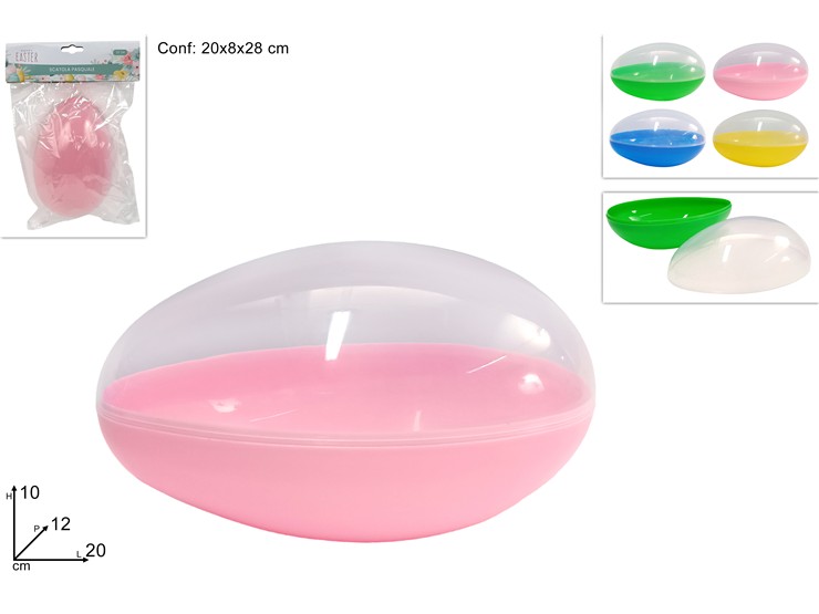 SCATOLA UOVO PLAST.Cm.20 COL.ASS.ALB8109 - Eventi > Pasqua > Decoupage - Ingrosso B2B Magazzini Scatigna