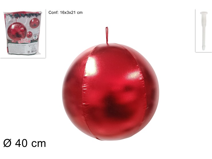 PALLA GONF.ROSSA  Cm.40 TL-FF-05/RED40 - Natale > Decorazioni Grande Formato > Gonfiabili - Ingrosso B2B Magazzini Scatigna