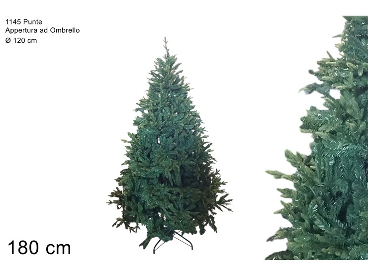 ALBERO PEPVC Cm.180 1145PUNTE HCG180- - Natale > Alberi > Verdi - Ingrosso B2B Magazzini Scatigna