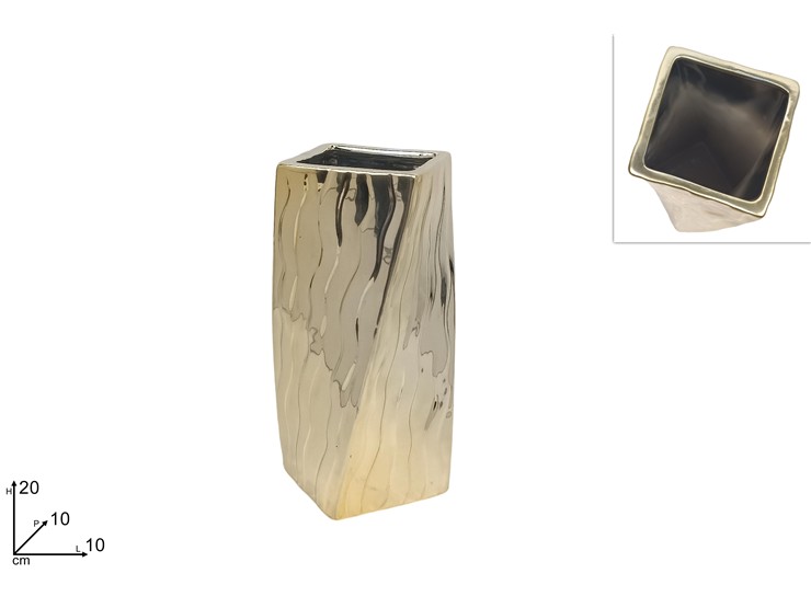 VASO CERAMICA ORO Cm.20 94952-1 - Natale > Casa Arredo > Vasi - Ingrosso B2B Magazzini Scatigna