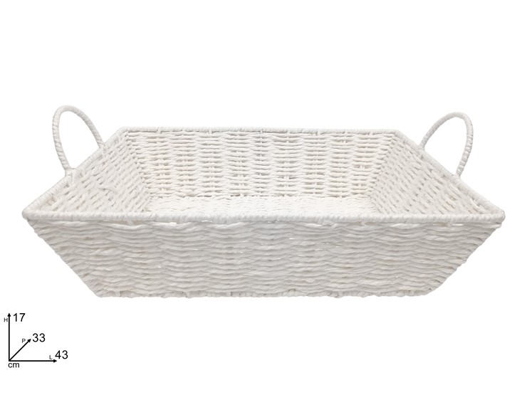 CESTA RETT.BIANCA Cm.4333 HY9567-WH - Confezionamento > Ceste Vimini > Grandi - Ingrosso B2B Magazzini Scatigna