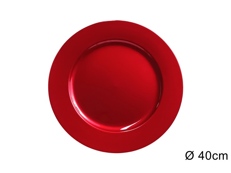 SOTTOPIATTO ROSSO Cm.40 (F.0.47)COBALT B - Natale > Tavola > Piatti E Sottopiatti - Ingrosso B2B Magazzini Scatigna