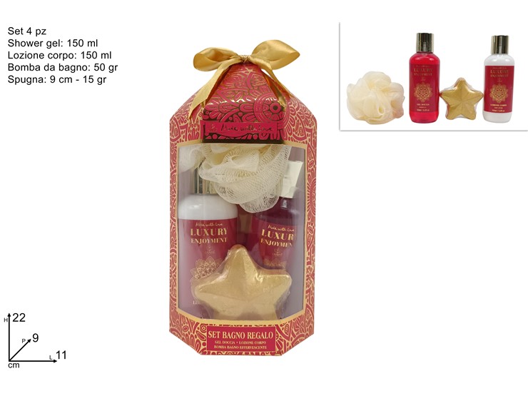 CONF.REG. ORO 4PZ LINEA CORPO - Natale > Beauty Box > Set Regalo Forme - Ingrosso B2B Magazzini Scatigna