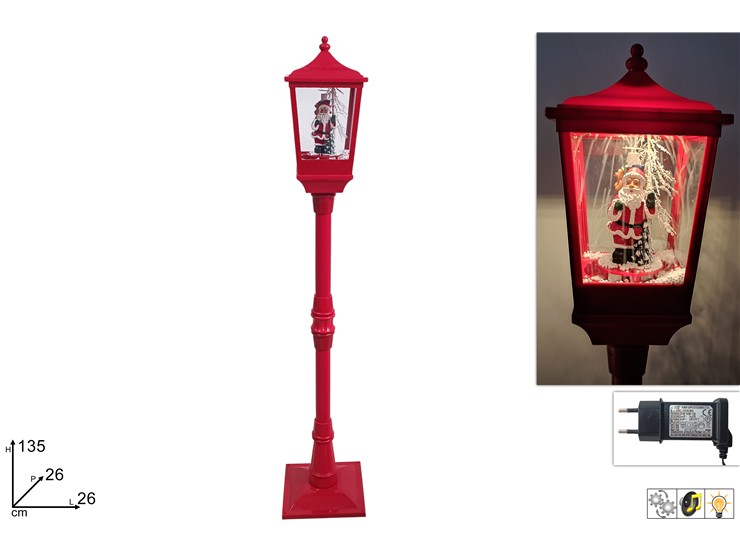 LAMPIONE ROSSO C/BABBO Cm.135 24039A - Natale > Decorazioni Da Interno > Articoli Luminosi - Ingrosso B2B Magazzini Scatigna