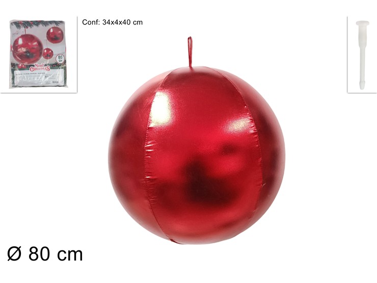 PALLA GONF.ROSSA  Cm.80 TL-FF-05/RED - Natale > Decorazioni Grande Formato > Gonfiabili - Ingrosso B2B Magazzini Scatigna