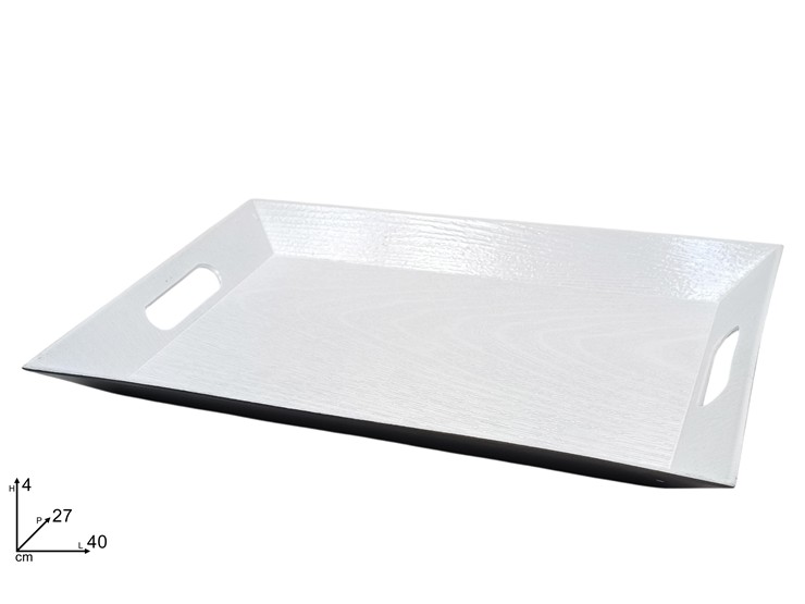 VASSOIO BIANCO EFF.LEGNO 4027 24FA3531S - Natale > Tavola > Vassoi - Ingrosso B2B Magazzini Scatigna