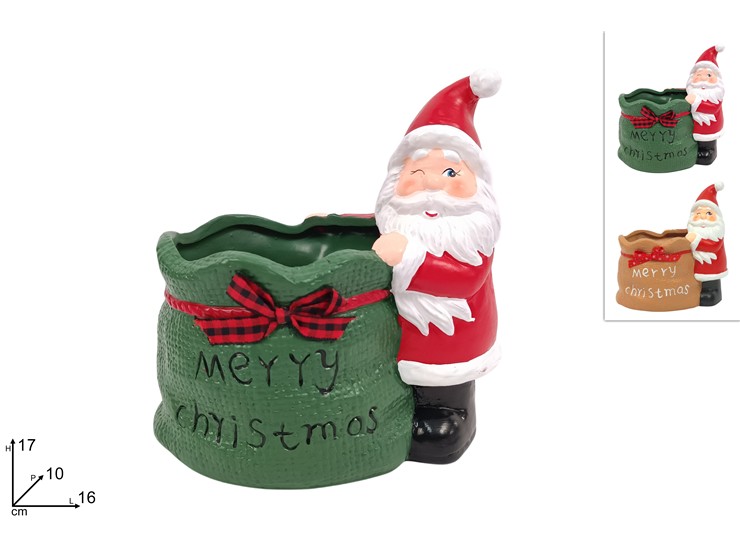 VASO A SACCO C/BABB.NAT.CER. Cm10 13929 - Natale > Casa Arredo > Portapiante - Ingrosso B2B Magazzini Scatigna