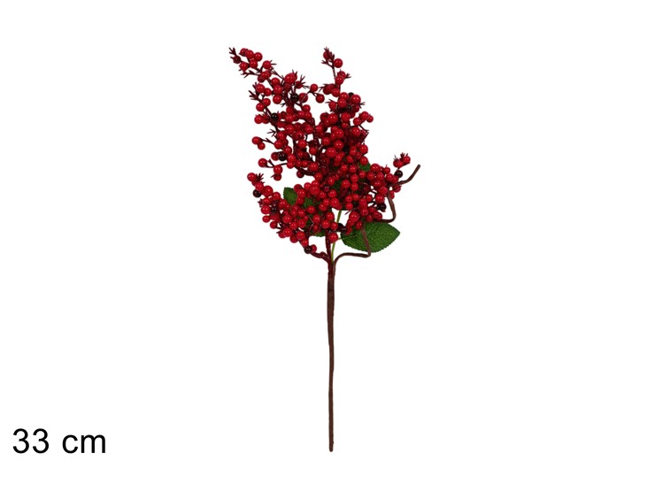 STELO C/BACCHE Cm.33 TYS-024388 - Natale > Bacche E Fiori > Spilloni Bacche - Ingrosso B2B Magazzini Scatigna