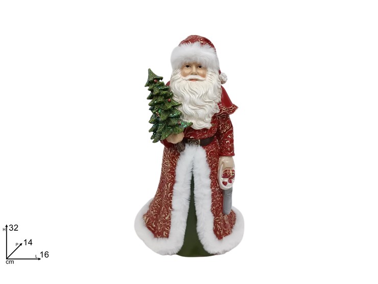 BABBO NATALE Cm.32 C/ABITO ROSSO DEC.PEL - Natale > Babbo Natale > Personaggi - Ingrosso B2B Magazzini Scatigna