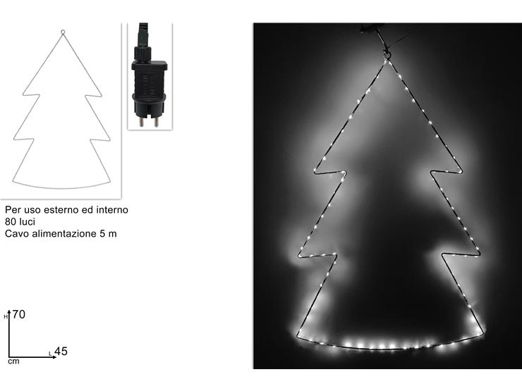 APPEND.ALBERO LUMIN.BIANCO FR.Cm70 80LED - Natale > Luci Varie > Alberi - Ingrosso B2B Magazzini Scatigna