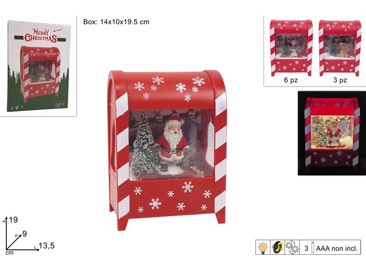SCENARIO CASSETTA POSTALE Cm19 C/MUS.426 - Natale > Babbo Natale > Personaggi - Ingrosso B2B Magazzini Scatigna