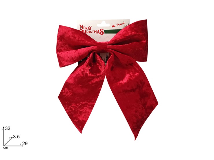 FIOCCO ROSSO VELLUTO Cm.32 YSA24B14556R - Natale > Fiocchi > Rossi - Ingrosso B2B Magazzini Scatigna