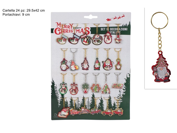 CARTELLA PORTACHIAVI NATAL.ASS.B11M-2439 - Natale > Babbo Natale > Portachiavi - Ingrosso B2B Magazzini Scatigna