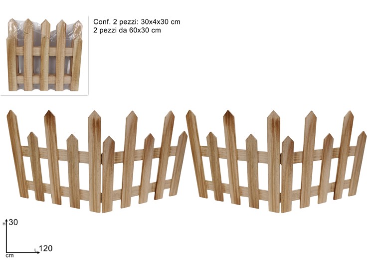 STECCATO LEGNO PIEGHEV.Cm6030 Pz2 NATUR - Natale > Alberi Accessori > Steccato - Ingrosso B2B Magazzini Scatigna