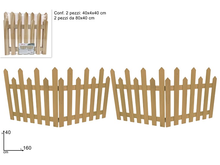 STECCATO LEGNO PIEGHEV.Cm8040 Pz2 NATUR - Natale > Alberi Accessori > Steccato - Ingrosso B2B Magazzini Scatigna