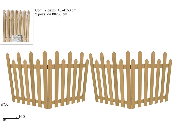 STECCATO LEGNO PIEGHEV.Cm8050 Pz2 NATUR - Natale > Alberi Accessori > Steccato - Ingrosso B2B Magazzini Scatigna