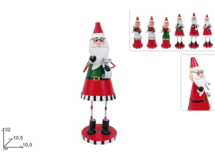 BABBO/MAMMA NATALE LATTA DEC.ROS/BIAN.72 - Natale > Babbo Natale > Personaggi - Ingrosso B2B Magazzini Scatigna