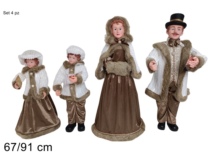 FAMIGLIA NAT.C/ABITO BIAN/MARR.Pz4 67/91 - Natale > Decorazioni Da Interno > Personaggi - Ingrosso B2B Magazzini Scatigna