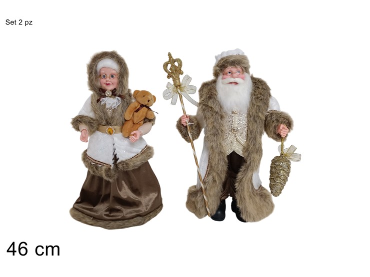 BABBO E MAMMA NAT.ABIT.BIAN/MARR.Pz2 46C - Natale > Babbo Natale > Personaggi - Ingrosso B2B Magazzini Scatigna