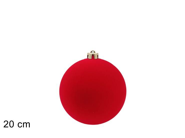 PALLA FLOCCATA ROSSA 20cm 10A1E11/64R - Preordine Natale > Addobbi Albero > Appendini - Ingrosso B2B Magazzini Scatigna