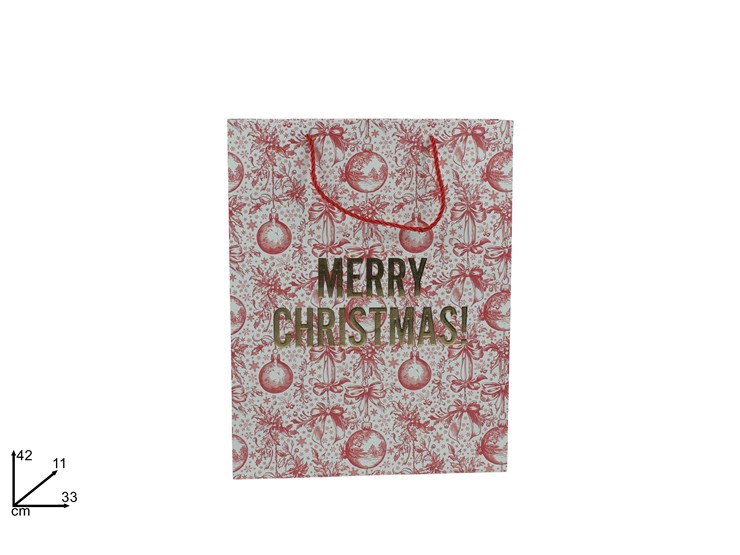 BUSTA REG.MERRY XMAS ROSSA 4233 LYN-157 - Confezionamento > Buste Regalo > Natale - Ingrosso B2B Magazzini Scatigna