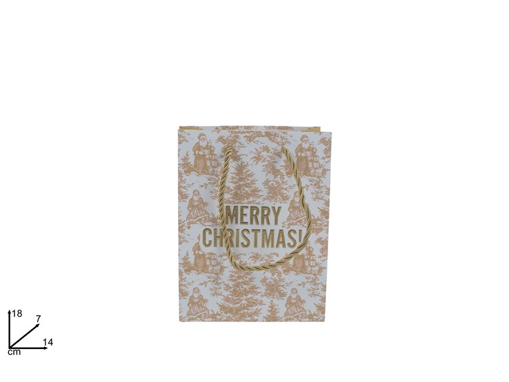 BUSTA REG.MERRY XMAS ORO 1814 LYN-153 - Confezionamento > Buste Regalo > Natale - Ingrosso B2B Magazzini Scatigna