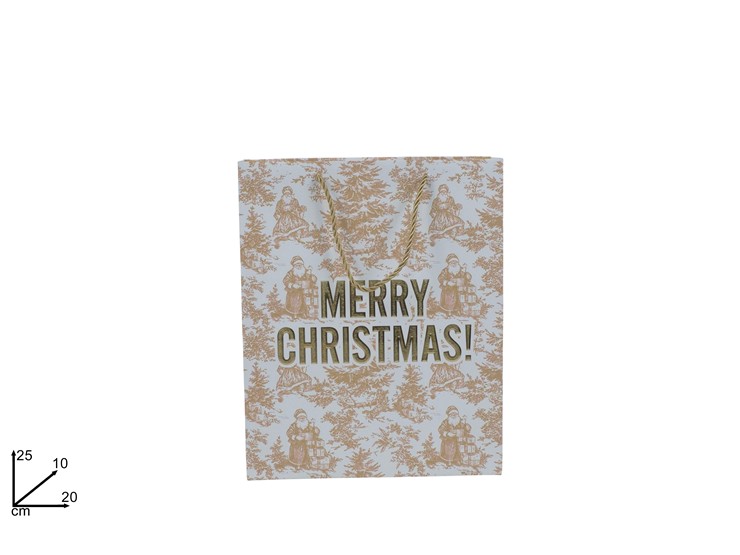 BUSTA REG.MERRY XMAS ORO 2520 LYN-154 - Confezionamento > Buste Regalo > Natale - Ingrosso B2B Magazzini Scatigna