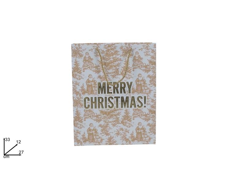 BUSTA REG.MERRY XMAS ORO 3327 LYN-155 - Confezionamento > Buste Regalo > Natale - Ingrosso B2B Magazzini Scatigna