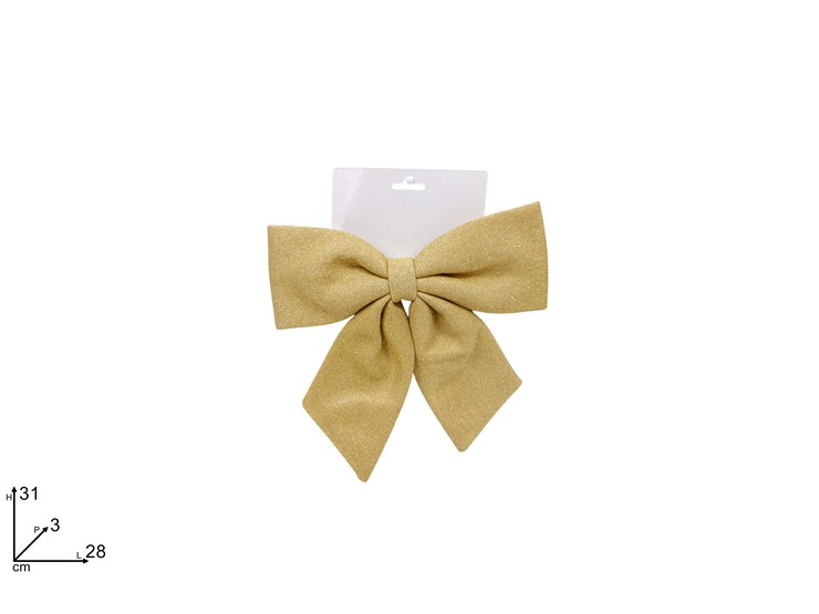FIOCCO GLITTERATO ORO Cm.28 HJ2025-022H - Natale > Fiocchi > Oro - Ingrosso B2B Magazzini Scatigna
