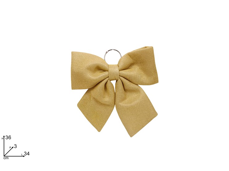 FIOCCO GLITTERATO ORO Cm.34 HJ2025-022H - Natale > Fiocchi > Oro - Ingrosso B2B Magazzini Scatigna