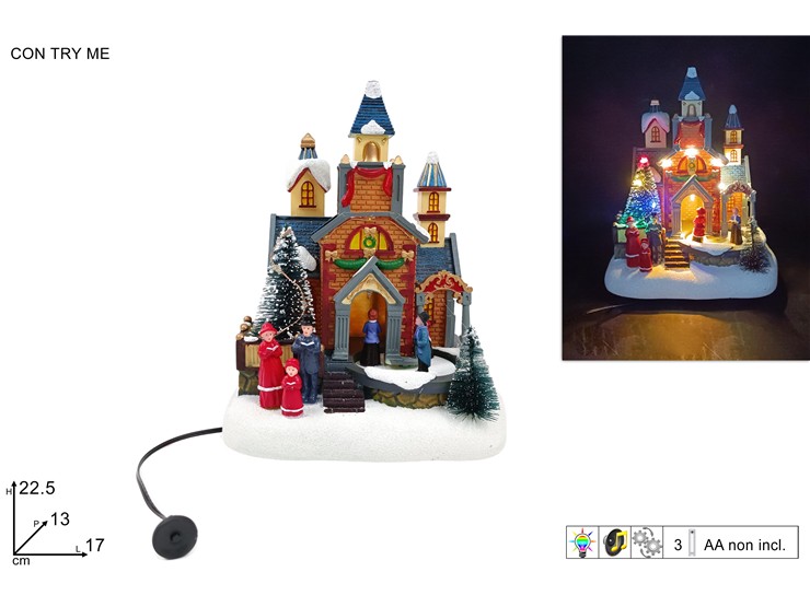 GIOSTRINA NATALIZIA C/LUCE MUS.MOV.24058 - Natale > Giostrine > Batteria - Ingrosso B2B Magazzini Scatigna